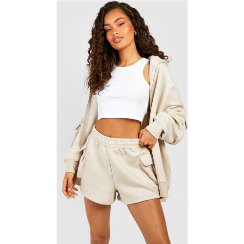 Survêtement Cargo Zippé Avec Short - S - boohoo - Modalova