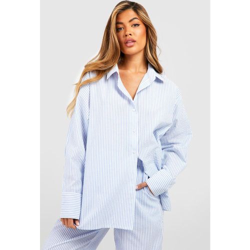 Chemise De Pyjama Rayée En Coton - 34 - boohoo - Modalova