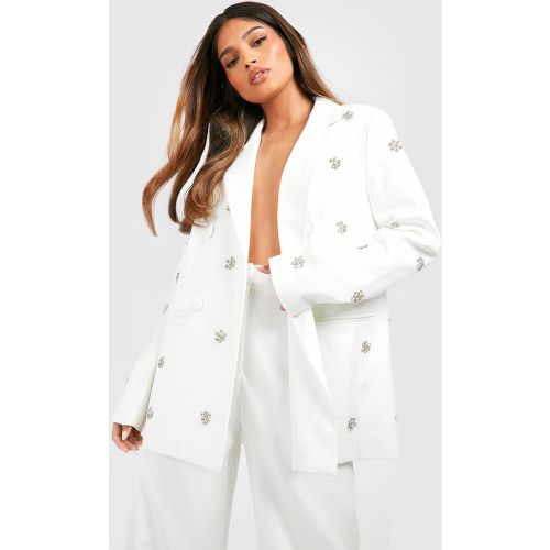 Blazer Fleuri Strassé - 34 - boohoo - Modalova