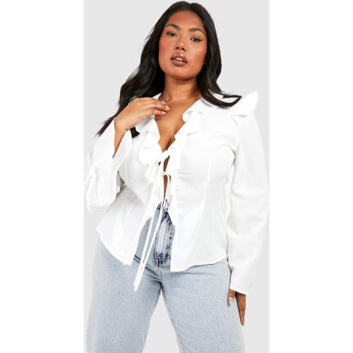 Grande Taille - Blouse Nouée À Volants - 48 - boohoo - Modalova