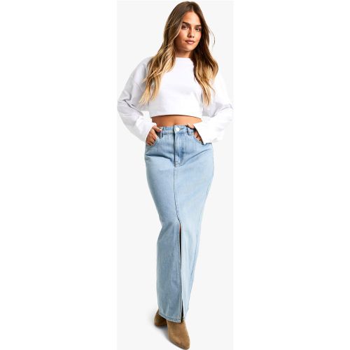 Petite" - Jupe Longue Fendue En Jean - 38 - boohoo - Modalova