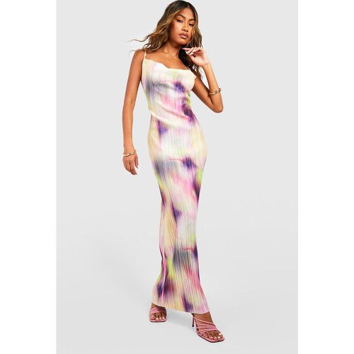 Robe Longue Plissée À Imprimé Abstrait - 40 - boohoo - Modalova