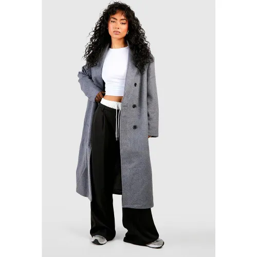 Manteau Oversize Croisé En Laine À Épaulettes - 40 - boohoo - Modalova