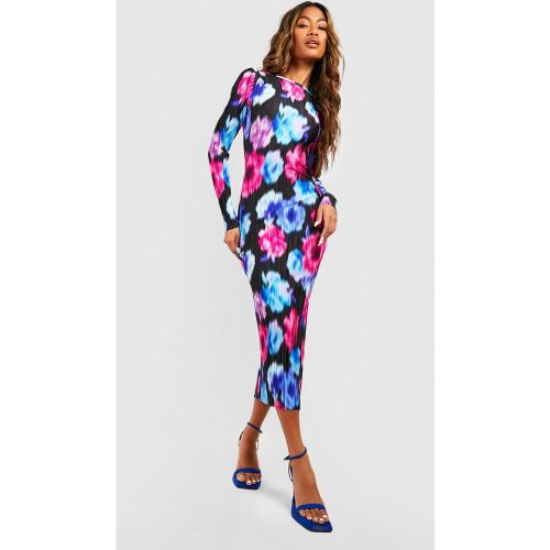 Robe Mi-Longue Plissée Fleurie - 40 - boohoo - Modalova