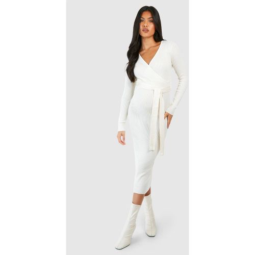 Maternité - Robe De Grossesse Portefeuille Mi-Longue - Blanc Écru - 42, Blanc Écru - boohoo - Modalova