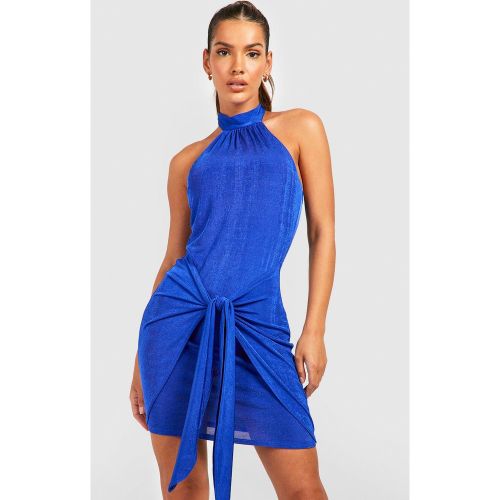 Robe Courte Texturée Drapée - 38 - boohoo - Modalova