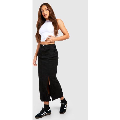 Tall" - Jupe Mi-Longue Fendue En Jean - 34 - boohoo - Modalova