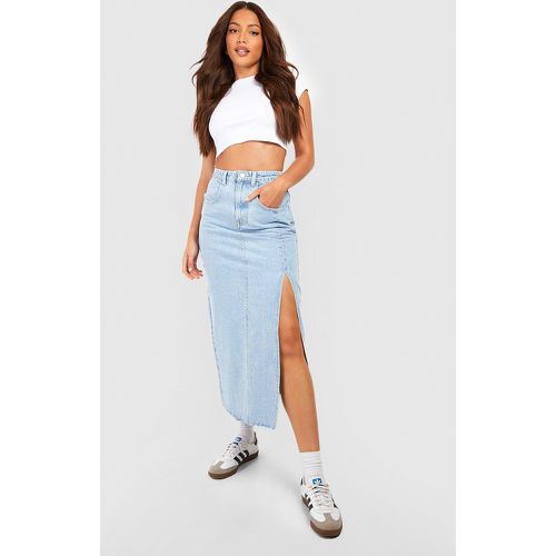 Tall" - Jupe Mi-Longue Fendue En Jean - 36 - boohoo - Modalova