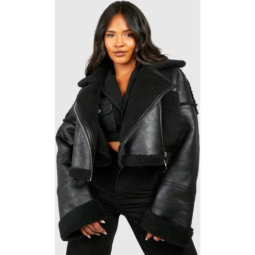 Grande Taille - Blouson Aviateur Court - 50 - boohoo - Modalova