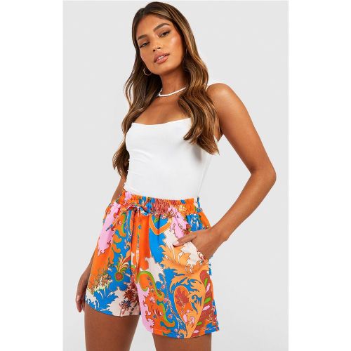 Short Froncé Imprimé - 38 - boohoo - Modalova
