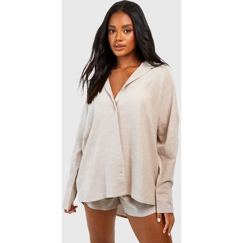 Chemise Oversize En Coton À Rayures Fines - 36 - boohoo - Modalova