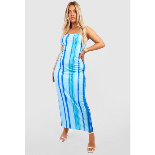 Grande Taille - Robe Bandeau Rayée - 44 - boohoo - Modalova