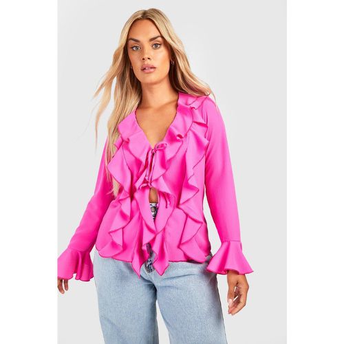 Grande Taille - Blouse En Plumetis À Volants - 44 - boohoo - Modalova