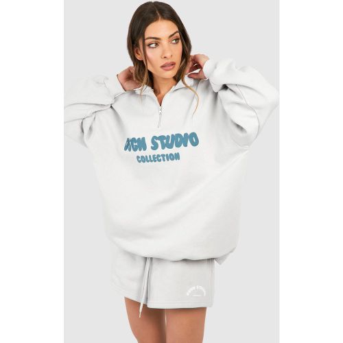 Sweat Oversize À Col Zippé - S - boohoo - Modalova