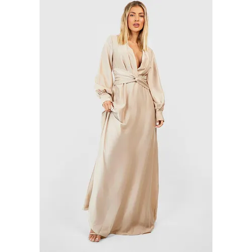 Robe Longue Satinée Torsadée - 40 - boohoo - Modalova