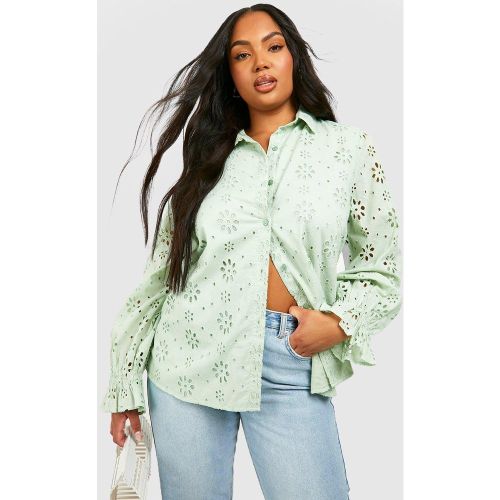 Grande Taille - Chemise Brodée À Volants - 44 - boohoo - Modalova