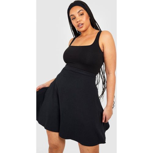 Grande Taille - Mini-Jupe Patineuse En Coton - 22 - boohoo - Modalova