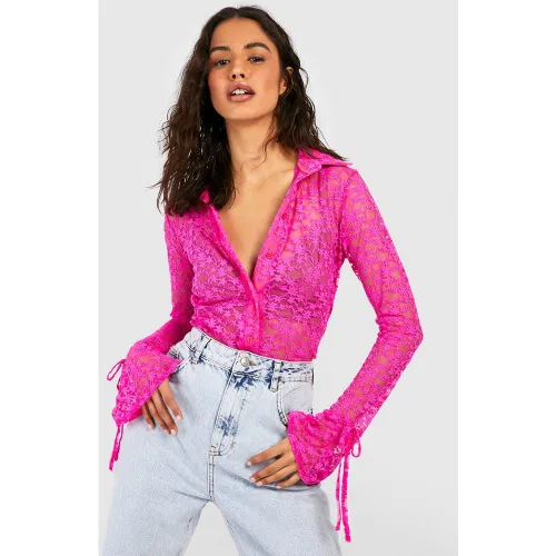 Chemise Cintrée En Dentelle - 38 - boohoo - Modalova