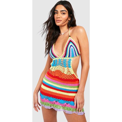 Robe De Plage Rayée En Crochet - M - boohoo - Modalova