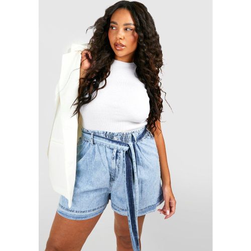 Grande Taille - Short En Jean À Ceinture - 48 - boohoo - Modalova