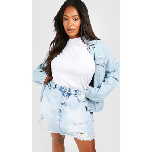 Grande Taille - Mini-Jupe Déchirée En Jean - 18 - boohoo - Modalova