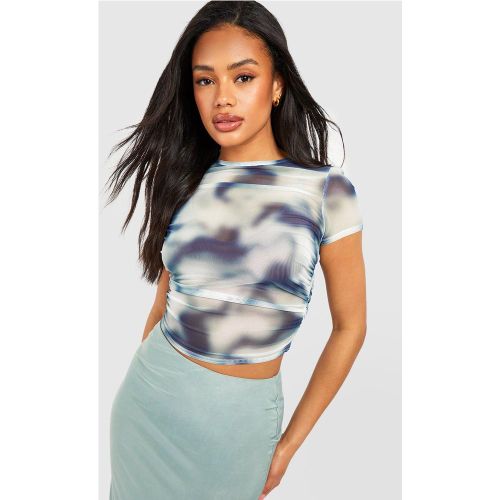 Top Imprimé Tie Dye En Mesh - 34 - boohoo - Modalova