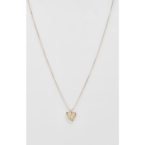 Collier À Pendentif Cœur Martelé - One Size - boohoo - Modalova