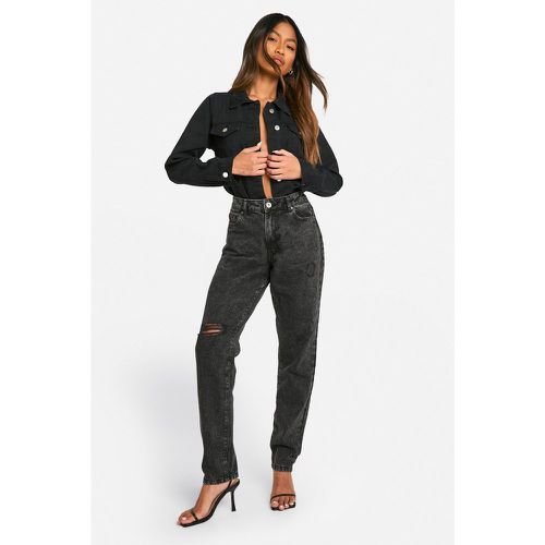 Jean Mom Basique Taille Haute Déchiré - 44 - boohoo - Modalova