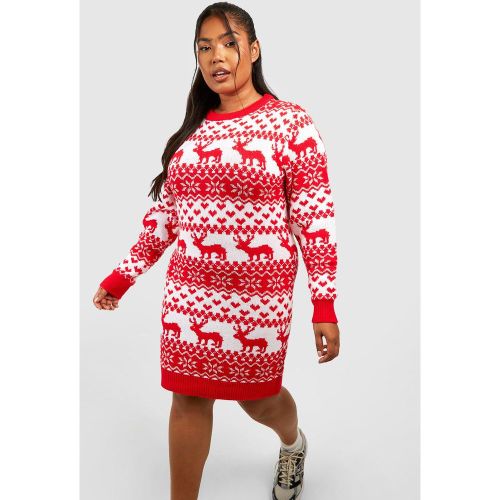 Grande Taille - Robe Pull De Noël À Motif Jacquard - 44 - boohoo - Modalova