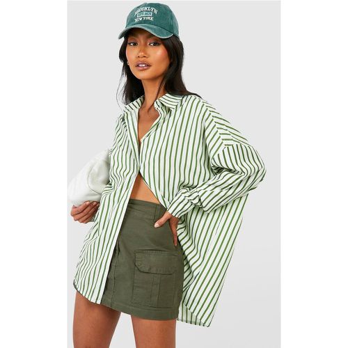 Chemise Oversize Rayée À Épaules Tombantes - 36 - boohoo - Modalova