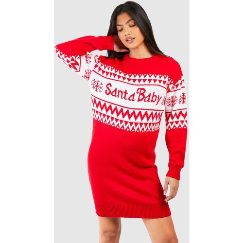 Maternité - Robe Pull De Grossesse De Noël À Imprimé Père Noël - 42 - boohoo - Modalova