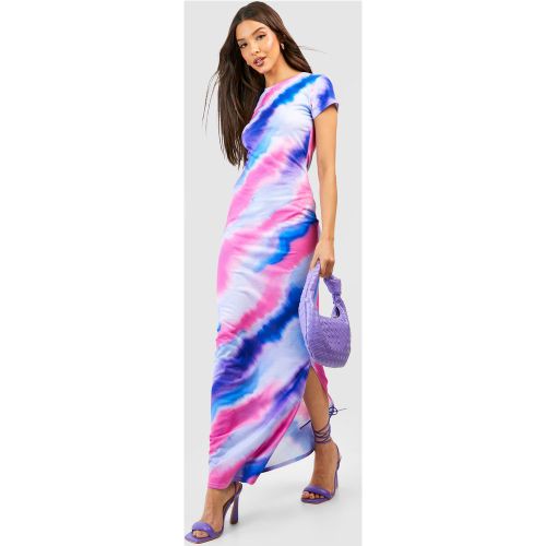 Robe Cape Longue À Imprimé Abstrait - 36 - boohoo - Modalova