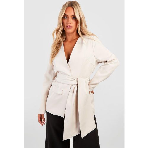 Grande Taille - Blazer Noué À La Ceinture - 44 - boohoo - Modalova