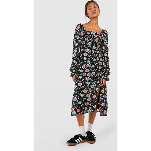 Robe Champêtre Mi-Longue Fleurie - 36 - boohoo - Modalova