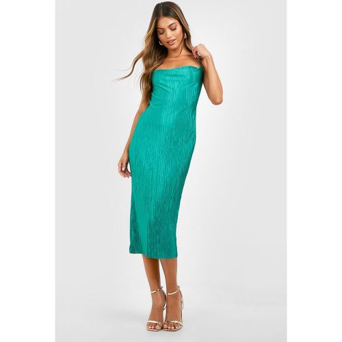 Robe Mi-Longue Plissée À Bretelles - 42 - boohoo - Modalova