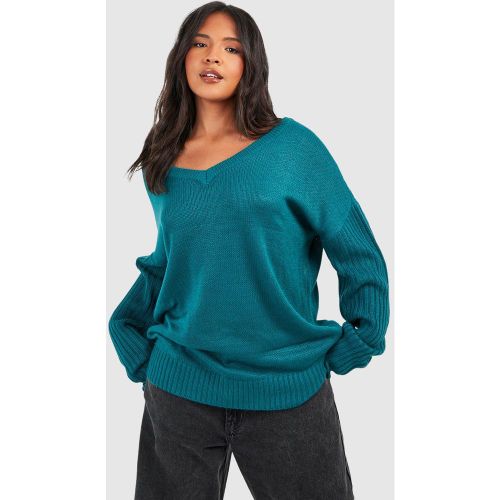 Grande Taille - Pull Oversize À Col Et Dos En V - 44 - boohoo - Modalova
