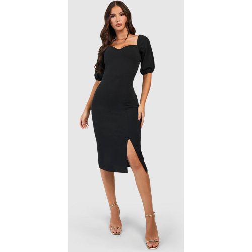 Robe Mi-Longue À Col En Cœur Et Manches Bouffantes - 42 - boohoo - Modalova