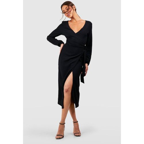 Robe Portefeuille Texturée - 38 - boohoo - Modalova