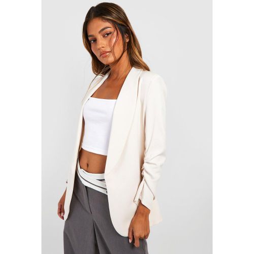 Blazer Basique À Manches Froncées - Blanc Écru - 38, Blanc Écru - boohoo - Modalova