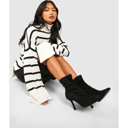 Bottines Chaussettes En Synthétique À Bout Carré - Pointure Large - 38 - boohoo - Modalova