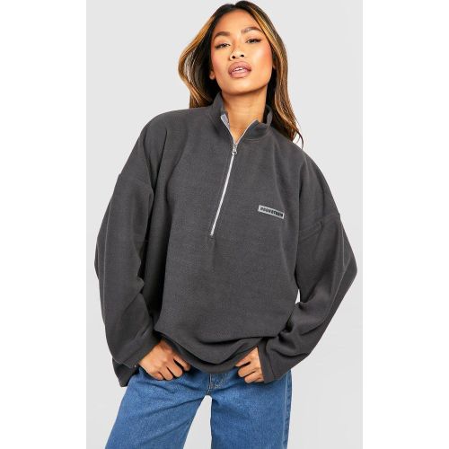 Sweat Oversize En Polaire À Col Zippé - S - boohoo - Modalova
