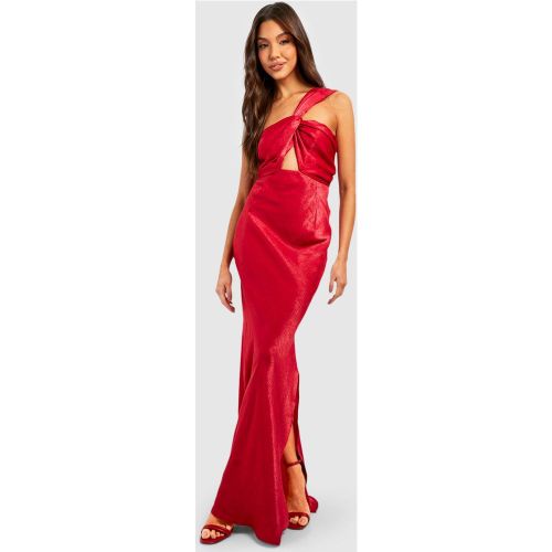 Robe Longue Asymétrique Satinée - 36 - boohoo - Modalova