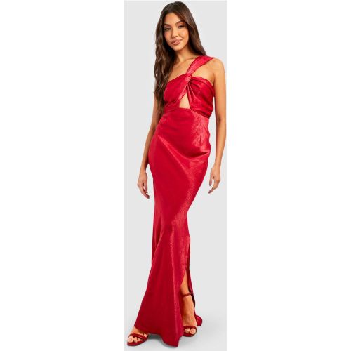 Robe Longue Asymétrique Satinée - 38 - boohoo - Modalova