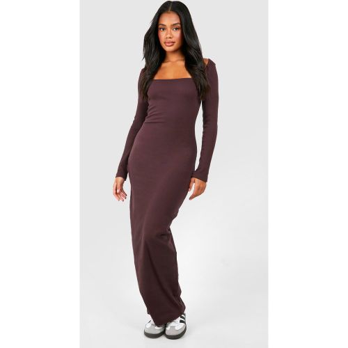 Robe Mi-Longue À Col Carré Et Manches Longues - 36 - boohoo - Modalova
