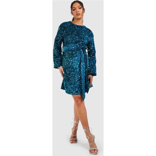 Maternité - Robe De Grossesse Pailletée Nouée - 36 - boohoo - Modalova