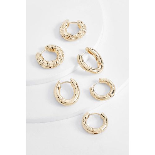 Lot De Mini Créoles Dorées - One Size - boohoo - Modalova