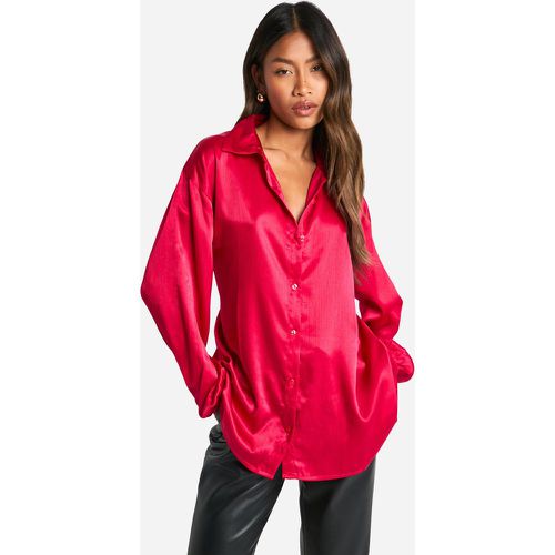 Chemise Oversize Satinée Texturée - 38 - boohoo - Modalova