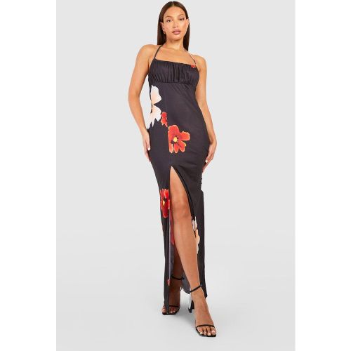 Tall" - Robe Longue Fleurie Froncée - 34 - boohoo - Modalova