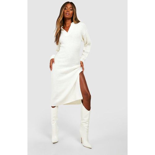 Robe Pull Côtelée - Blanc Écru - S, Blanc Écru - boohoo - Modalova