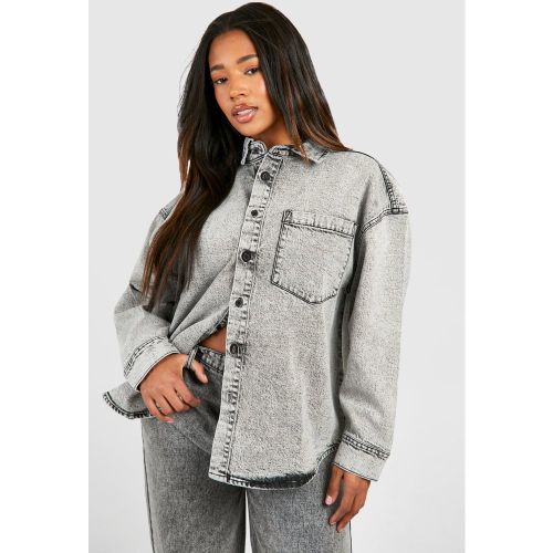 Grande Taille - Chemise Oversize Basique En Jean - 50 - boohoo - Modalova